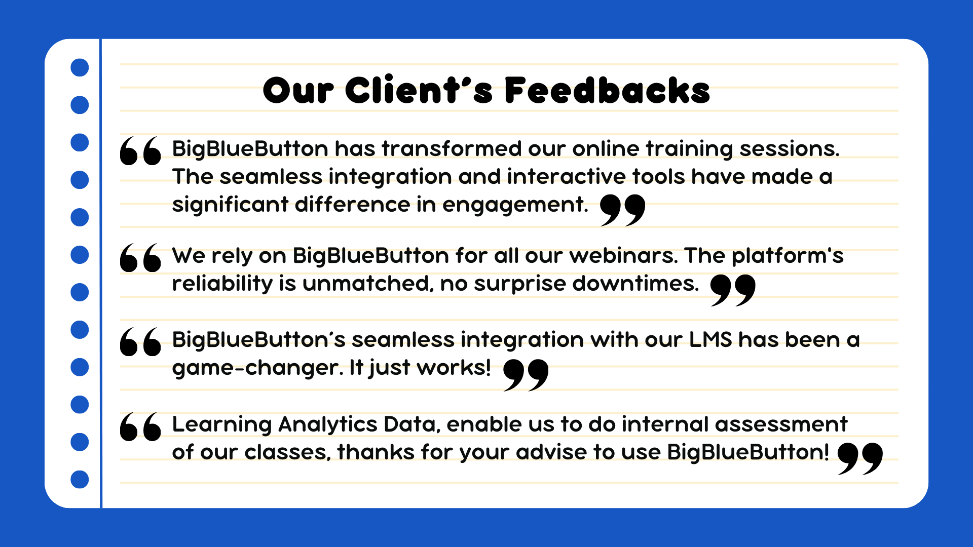 Client's Feedbacks